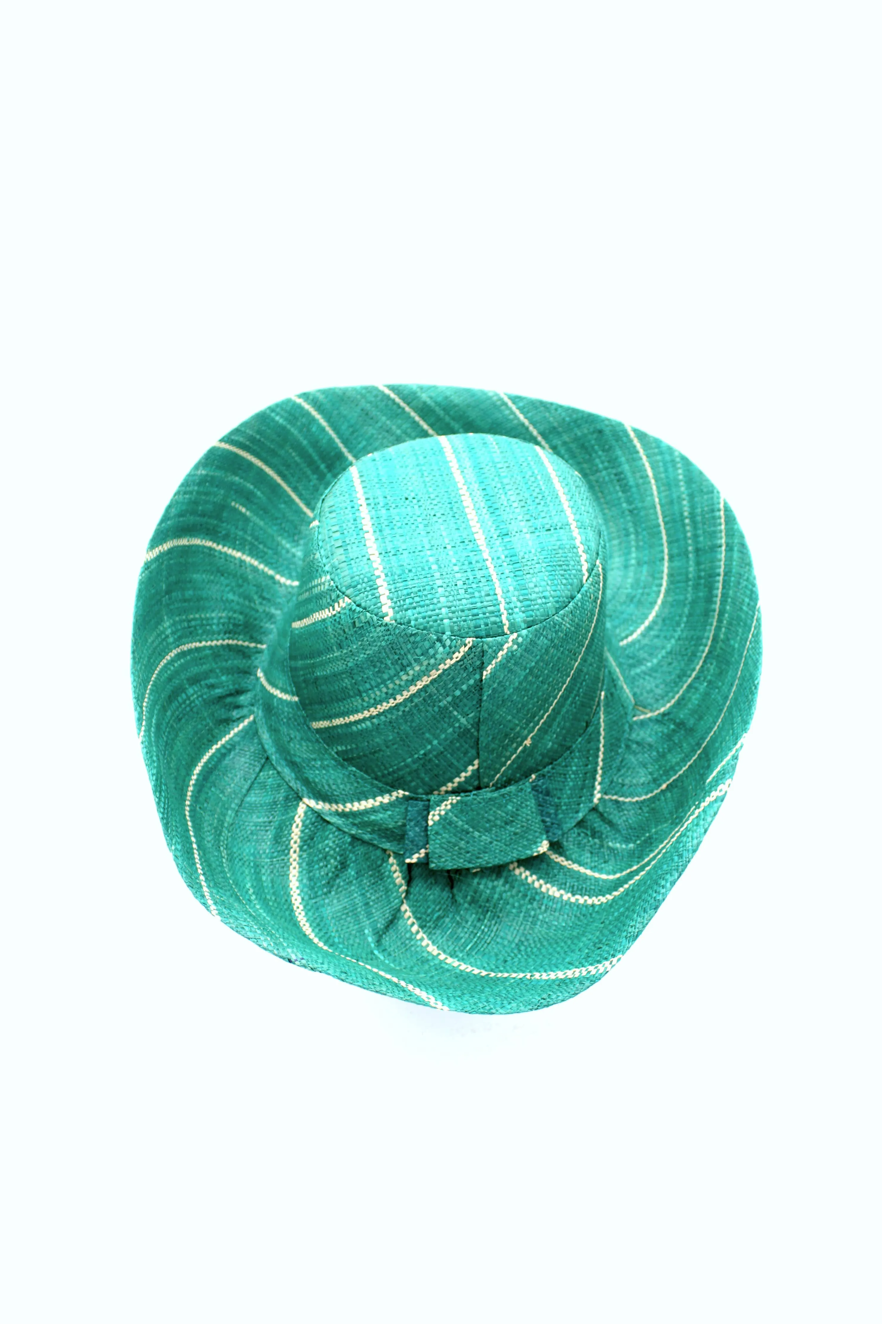 5" & 7" Wide Brim Pinstripe Packable Straw Sun Hats: Black Pinstripes / 5" Brim