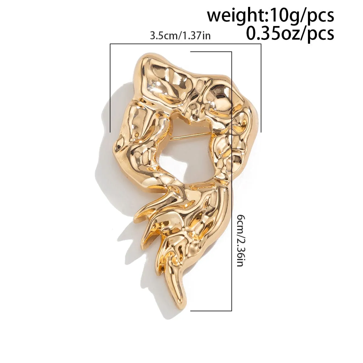 Abstract Irregular Liquid Lava Pin Brooch