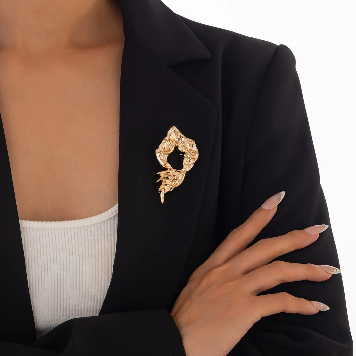 Abstract Irregular Liquid Lava Pin Brooch