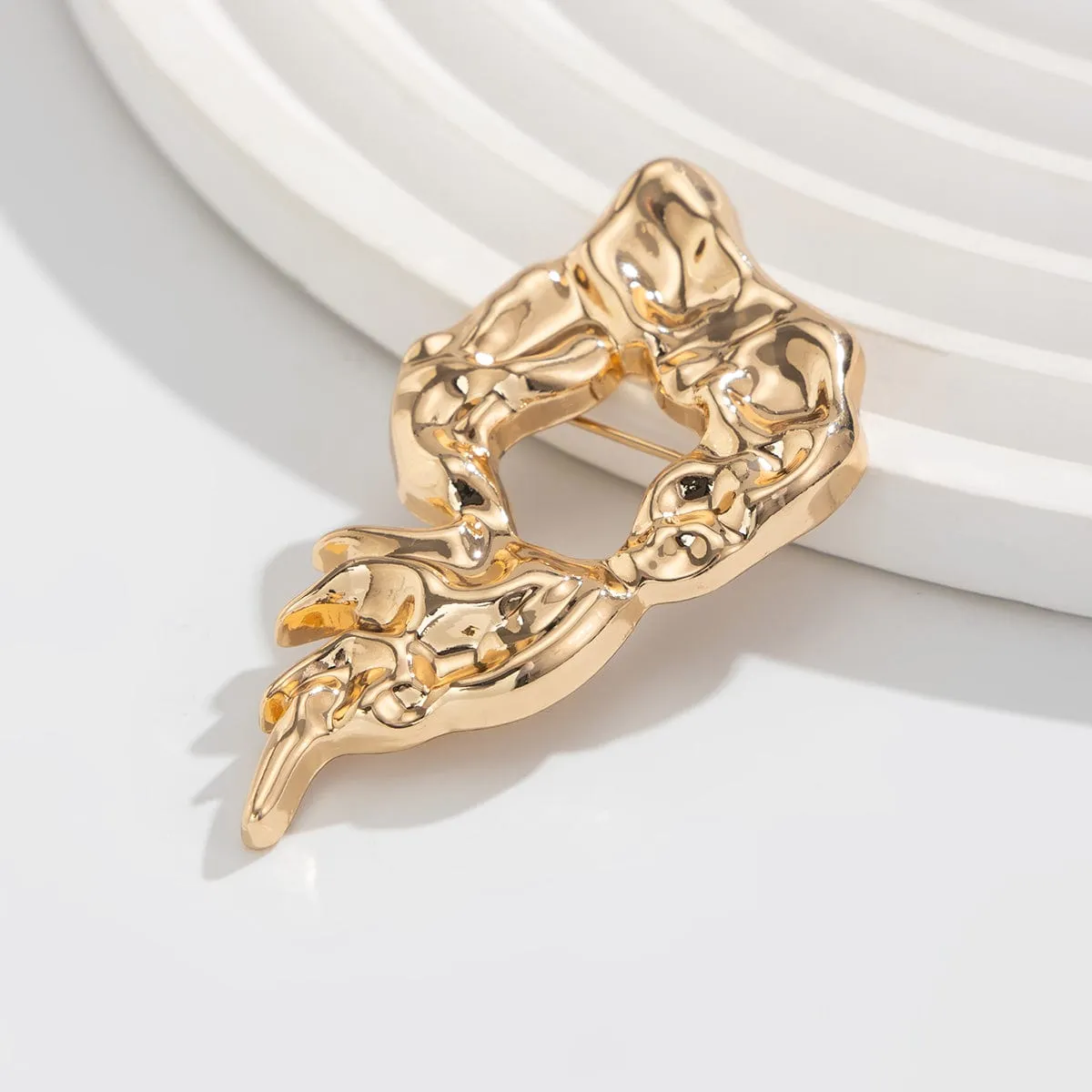 Abstract Irregular Liquid Lava Pin Brooch