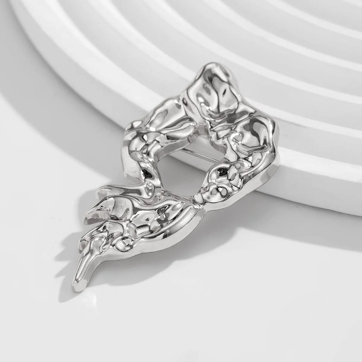 Abstract Irregular Liquid Lava Pin Brooch
