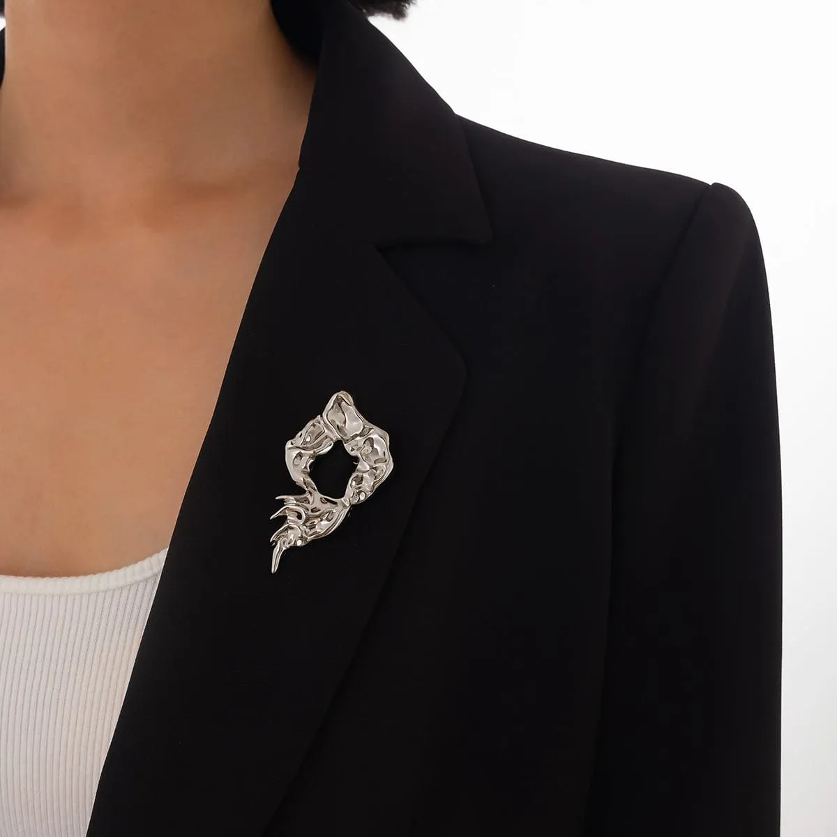 Abstract Irregular Liquid Lava Pin Brooch