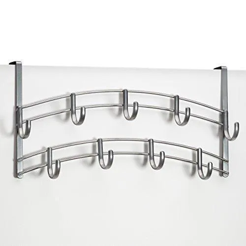 Airleds Over Door Accessory Holder - Scarf, Belt, Hat, Jewelry Hanger - 9 Hook Organizer Rack