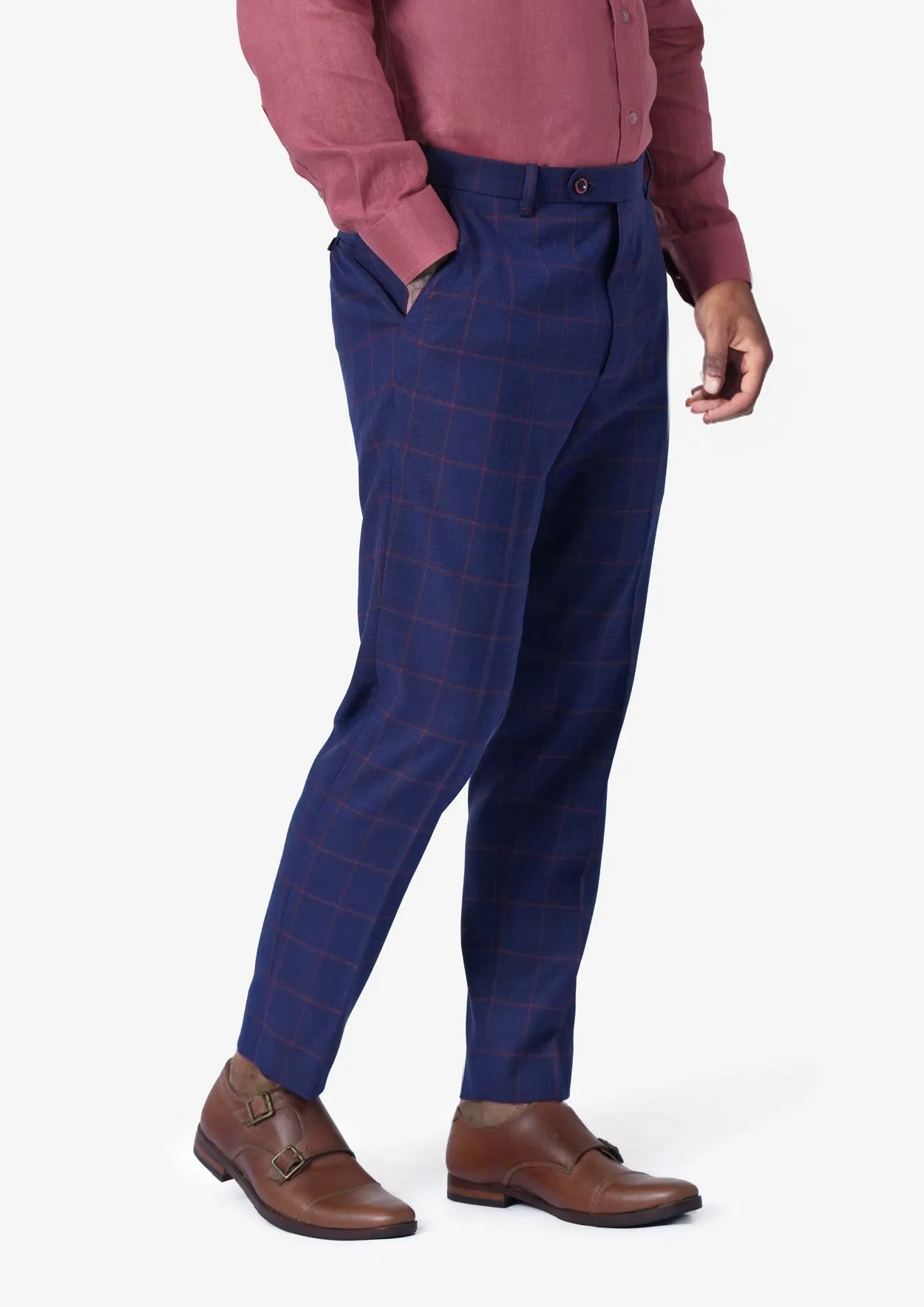 Astor Indigo Blue Windowpane Suit