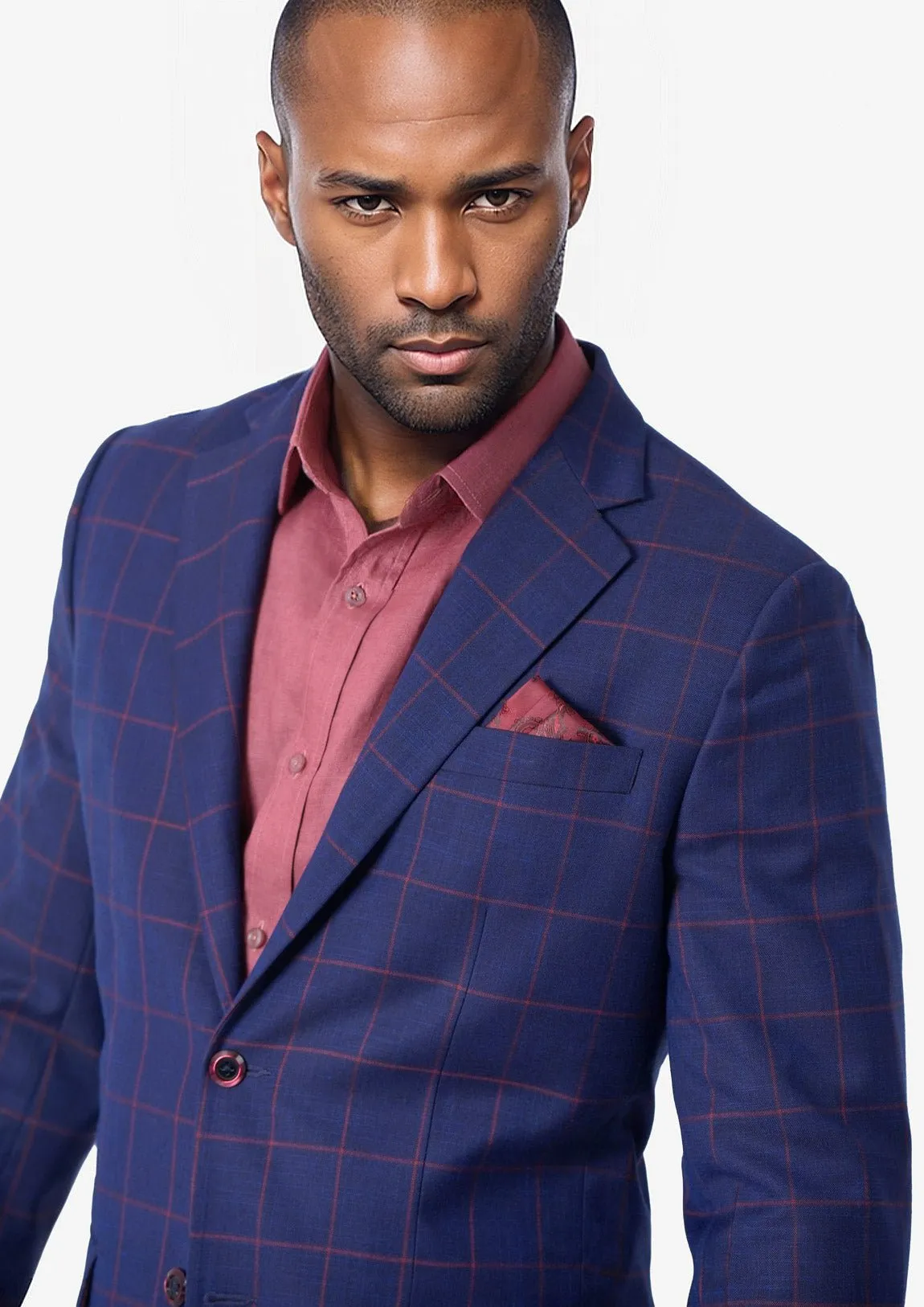 Astor Indigo Blue Windowpane Suit