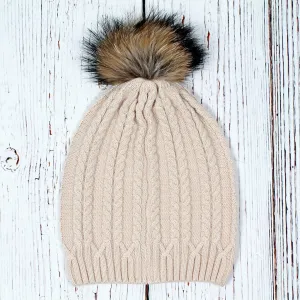 Atlantic Cable Pom Pom Beanie