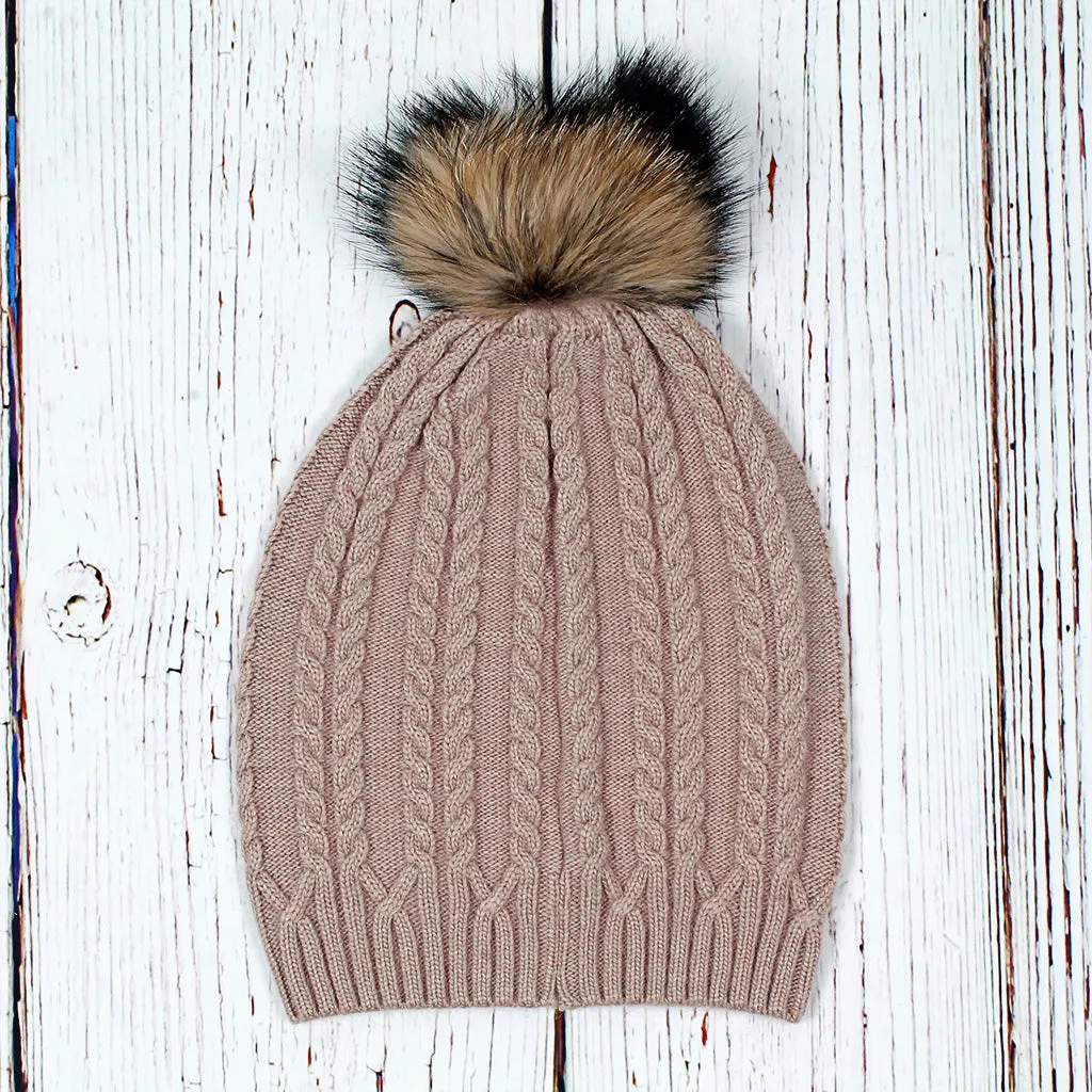 Atlantic Cable Pom Pom Beanie