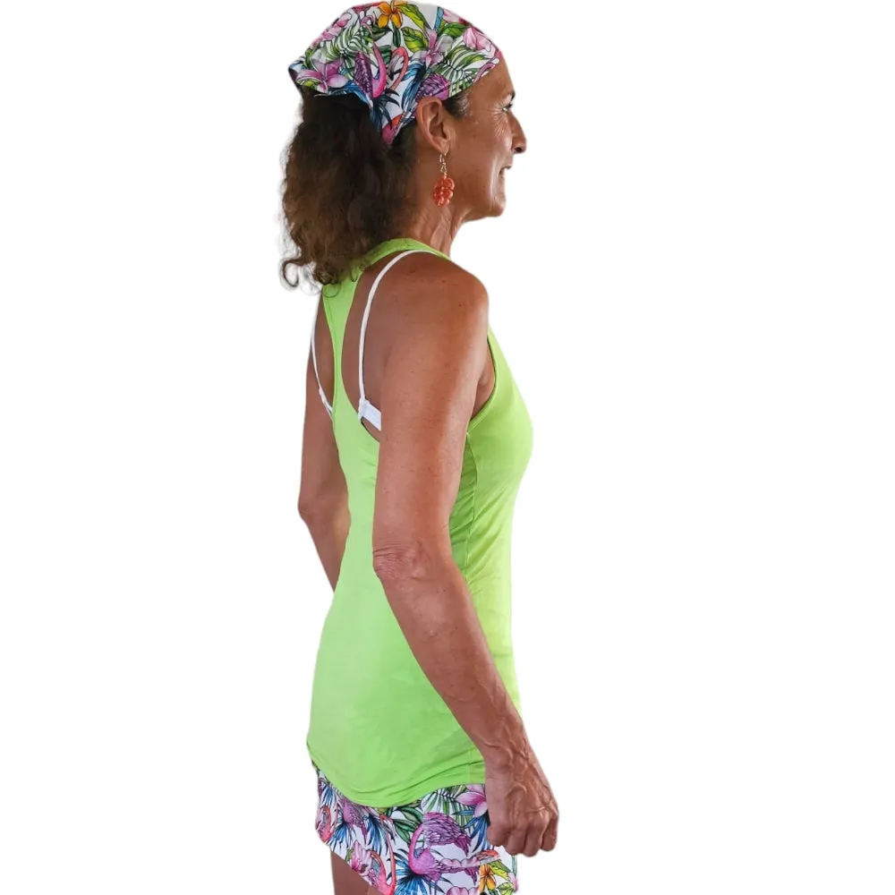Bamboo Eco Freindly Green Racer Back Tank Top