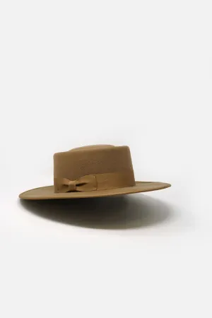 Benezet Wool Felt Boater Hat - Brown