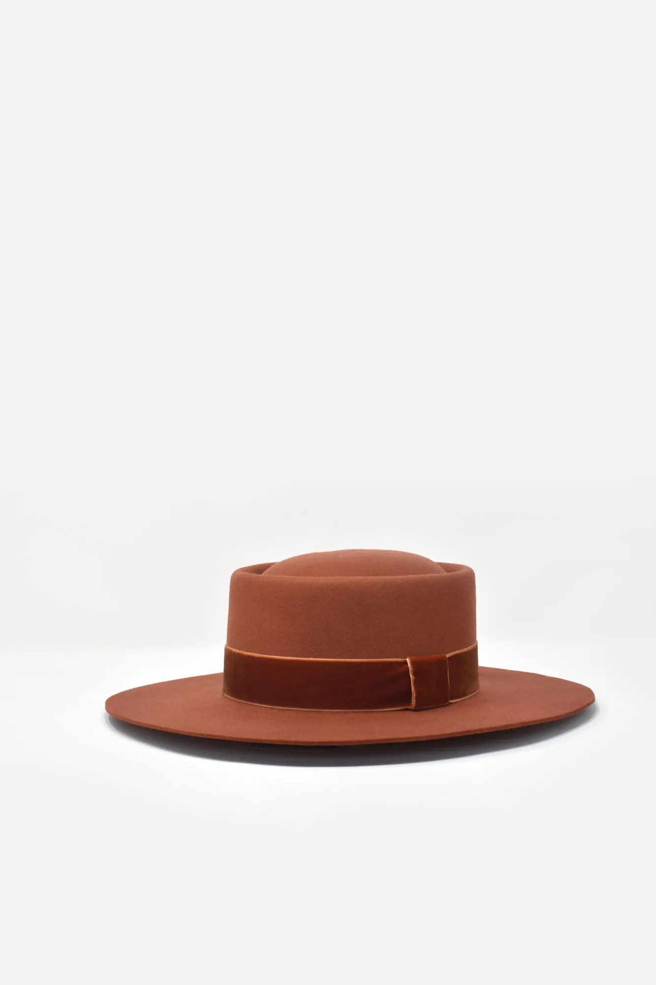 Benezet Wool Felt Boater - Sunset Orange
