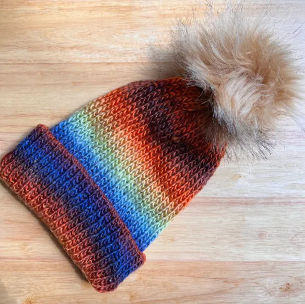 Bold Rainbow Knit Hats