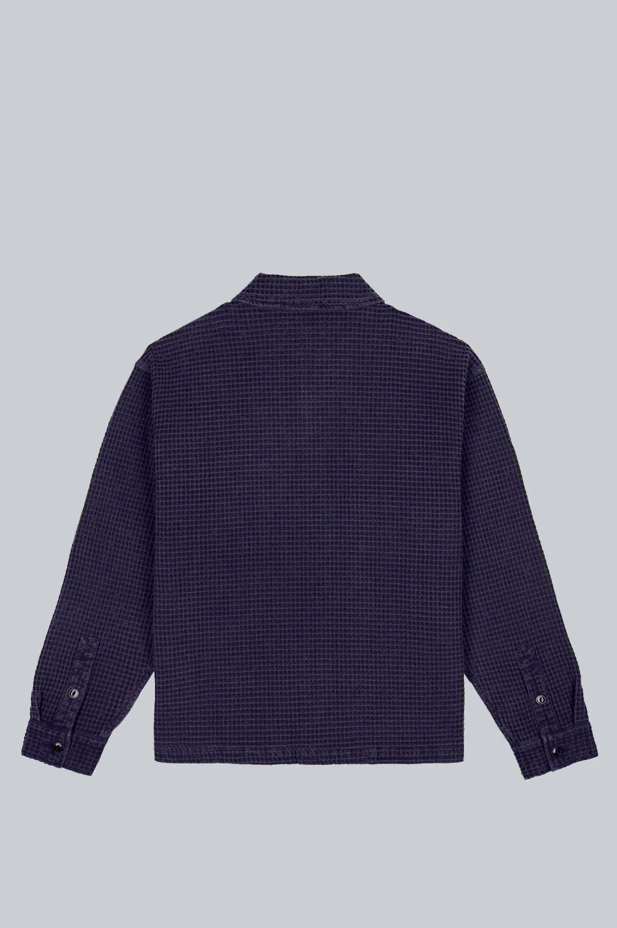 BRAIN DEAD WAFFLE BUTTON FRONT SHIRT NAVY