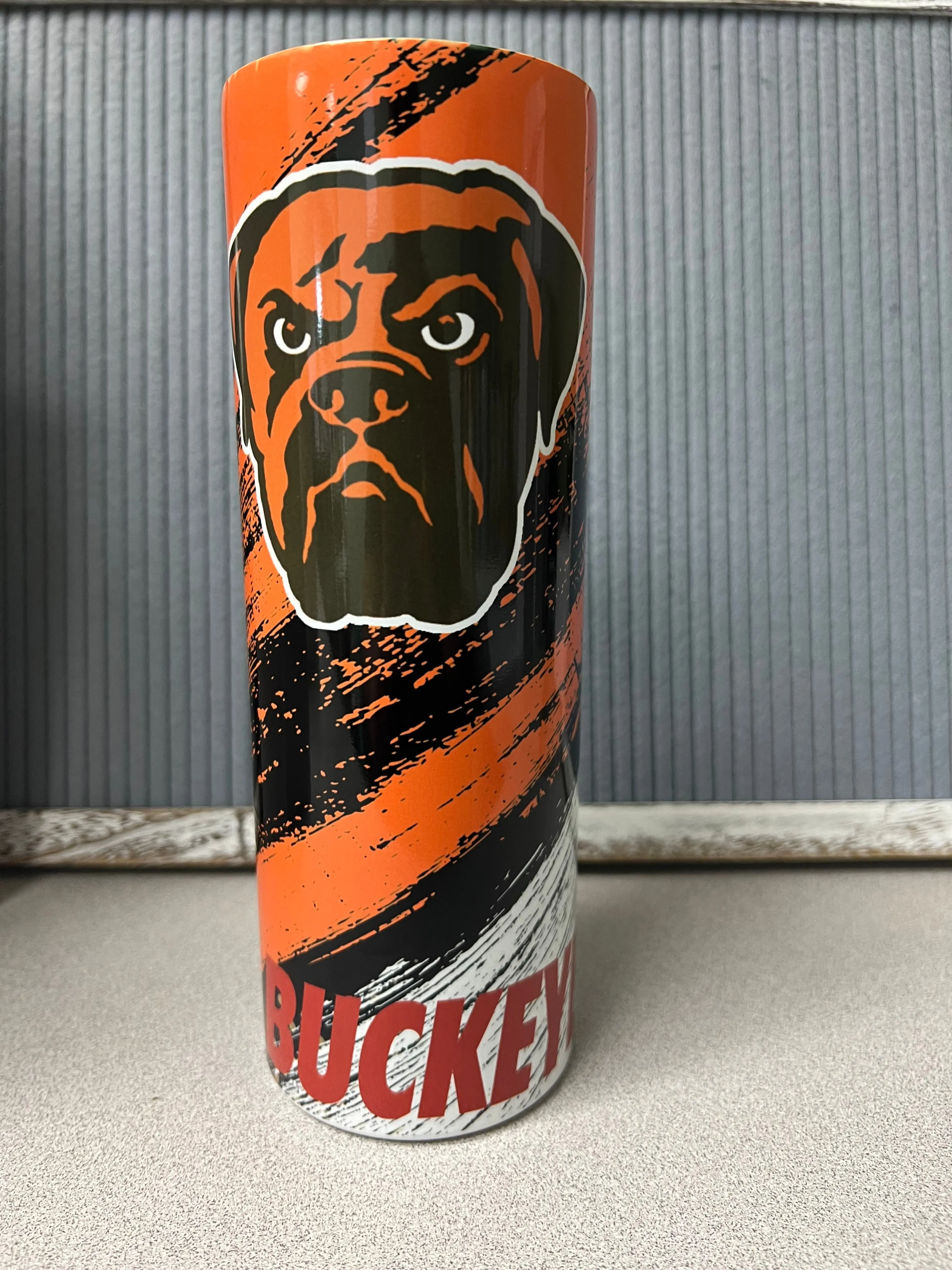 Browns and Buckeyes football- 20oz stainless steel sublimated Tumbler