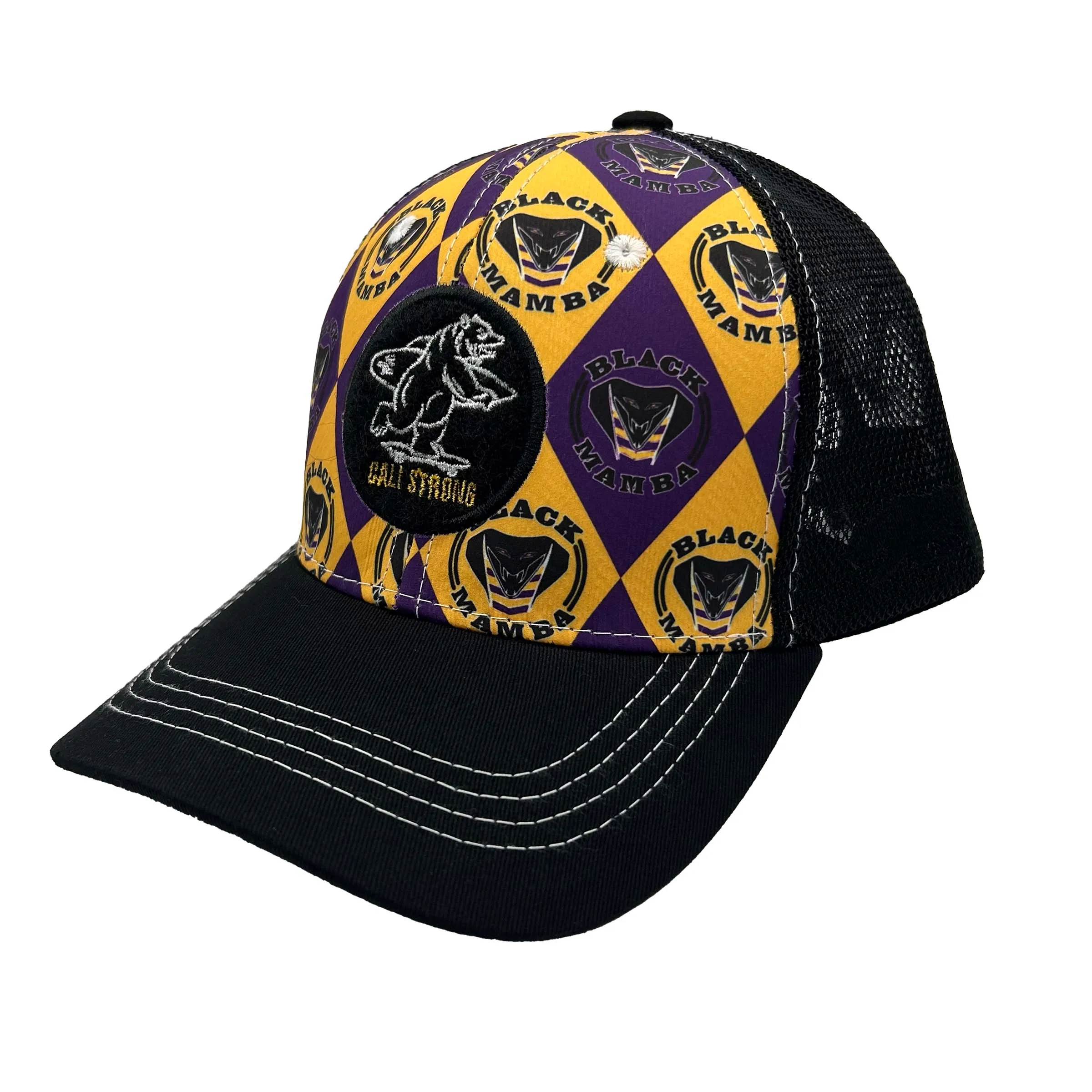 CALI Strong Black Mamba Tactical Trucker Hat Morale Patch