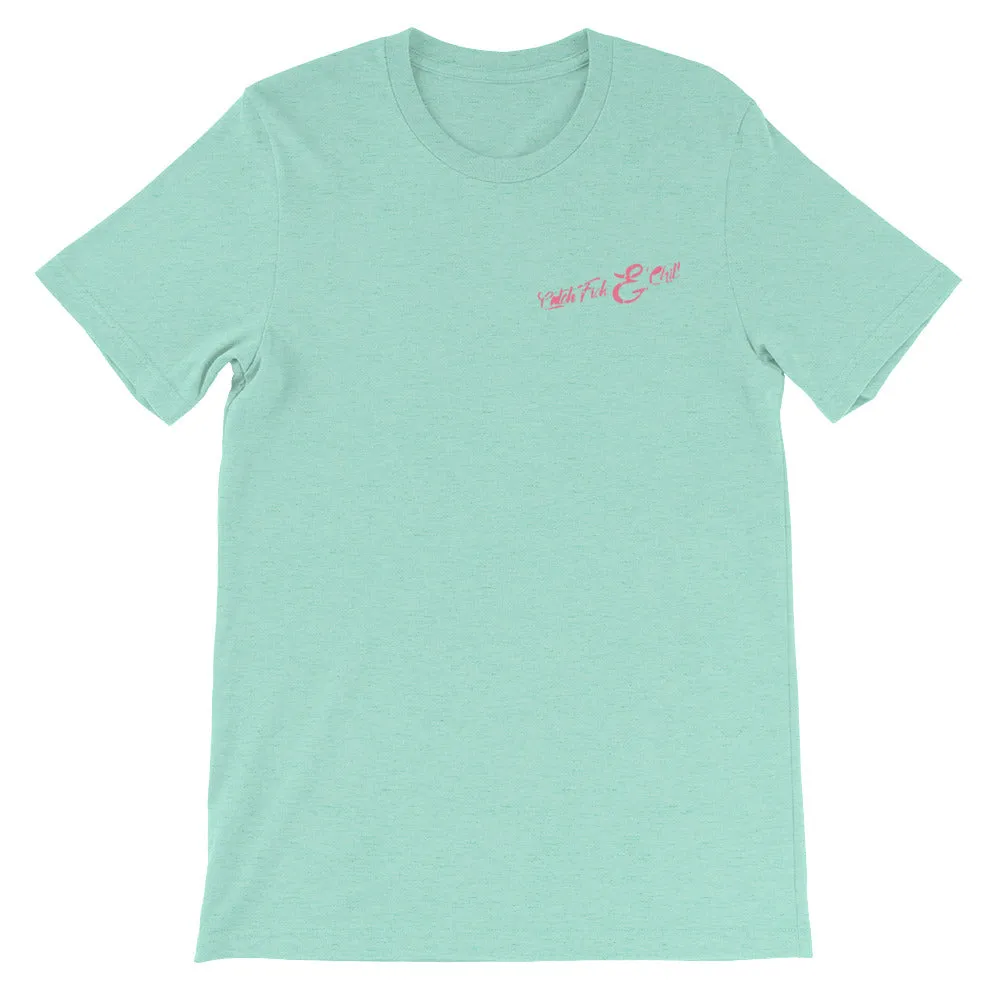 CATCH FISH & CHILL VINTAGE RED TUNA TEE