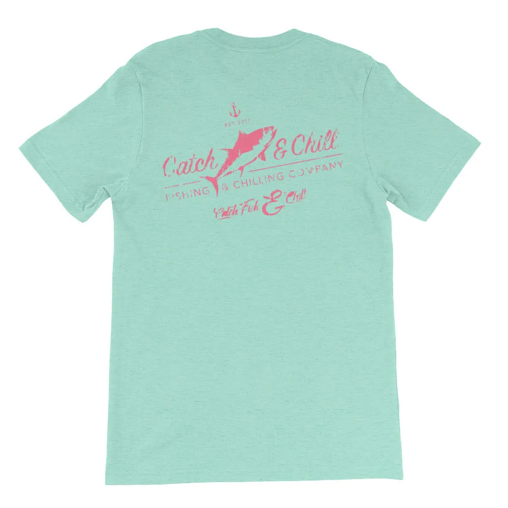 CATCH FISH & CHILL VINTAGE RED TUNA TEE