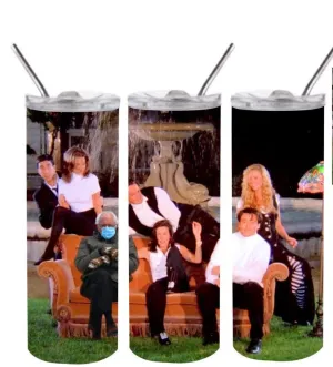 Chairman Sanders with TV cast on couch- 20oz stainless steel Tumbler