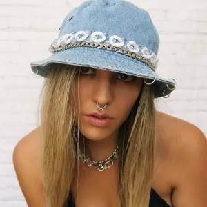 Checkered Denim Acrylic Bucket