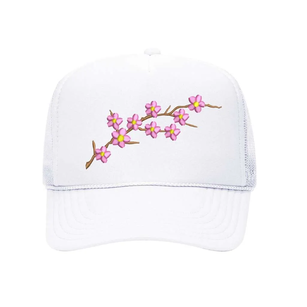 Cherry Blossom Trucker Hat Solid Color Trucker Hats - Spring Trucker Hats