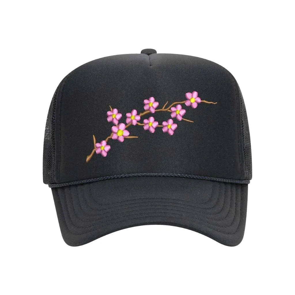 Cherry Blossom Trucker Hat Solid Color Trucker Hats - Spring Trucker Hats