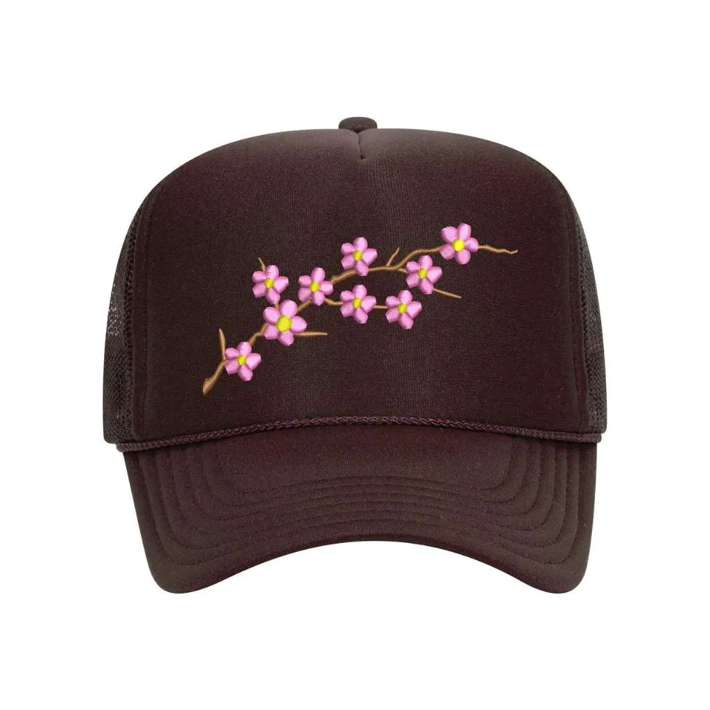 Cherry Blossom Trucker Hat Solid Color Trucker Hats - Spring Trucker Hats