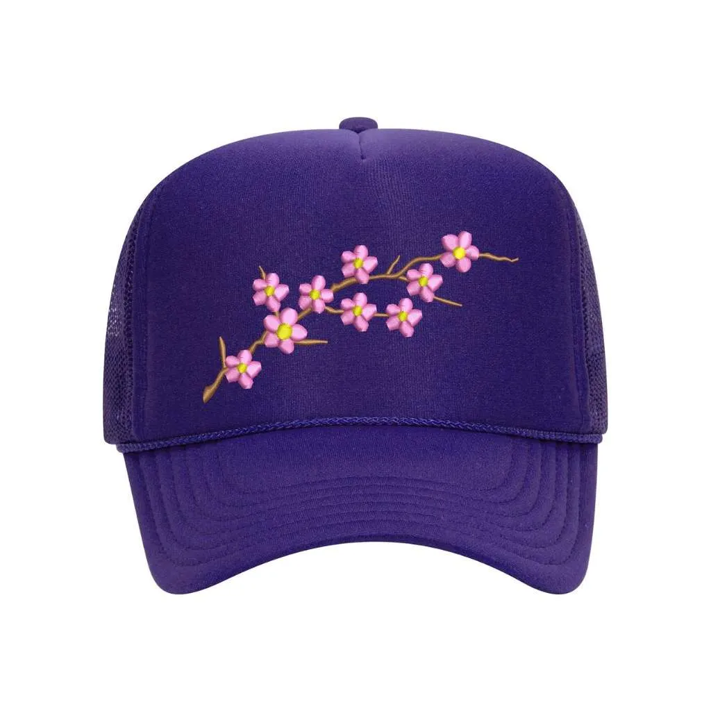 Cherry Blossom Trucker Hat Solid Color Trucker Hats - Spring Trucker Hats