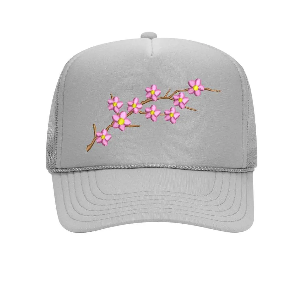 Cherry Blossom Trucker Hat Solid Color Trucker Hats - Spring Trucker Hats