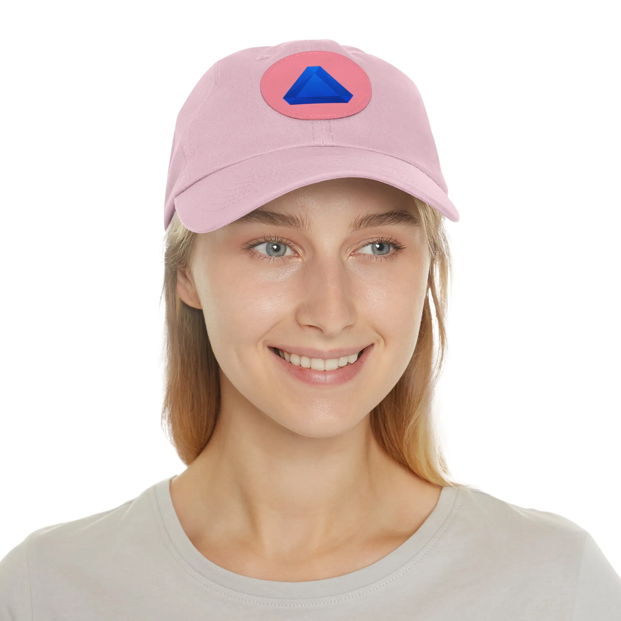 Dad Hat with Leather Patch (Round)