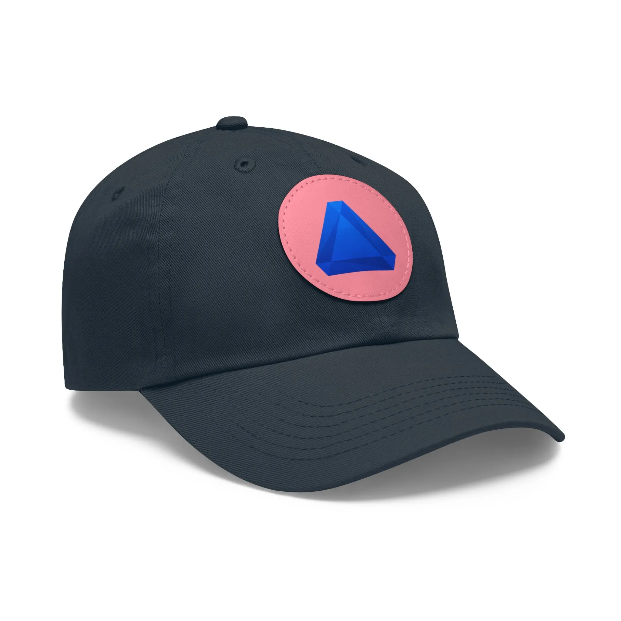 Dad Hat with Leather Patch (Round)
