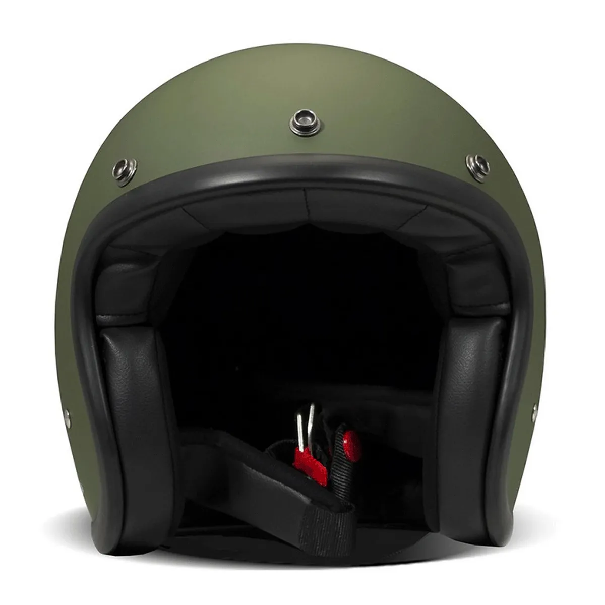 DMD Retro Jet Open Face Helmet Matt Green