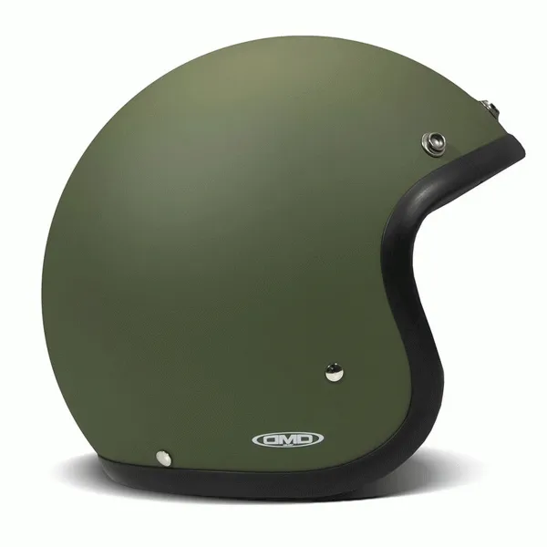 DMD Retro Jet Open Face Helmet Matt Green