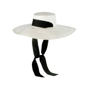Extra Long Brim Cordovan with Adjustable Ribbon