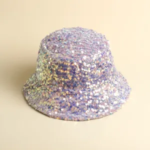 Fashion sequined fisherman hat Western-style elegant basin hat with liner folding face-covering hat