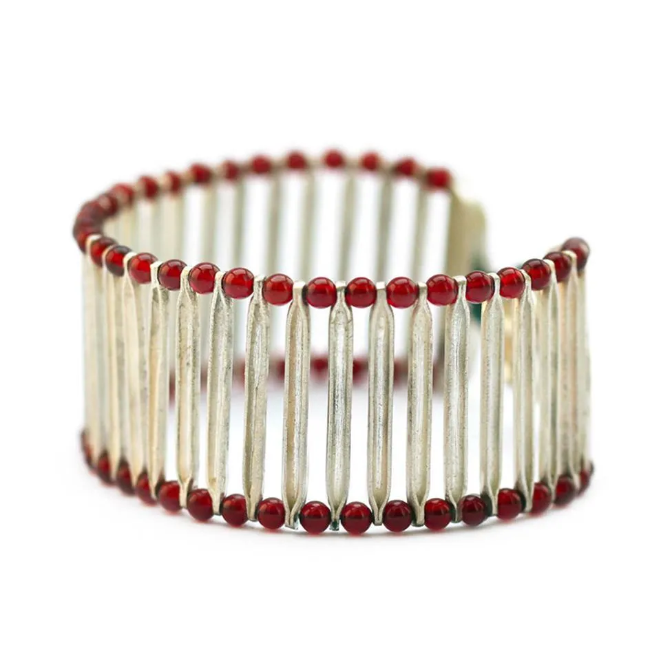 Flexi feel - silver red Agate jewelry
