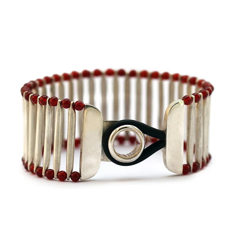 Flexi feel - silver red Agate jewelry