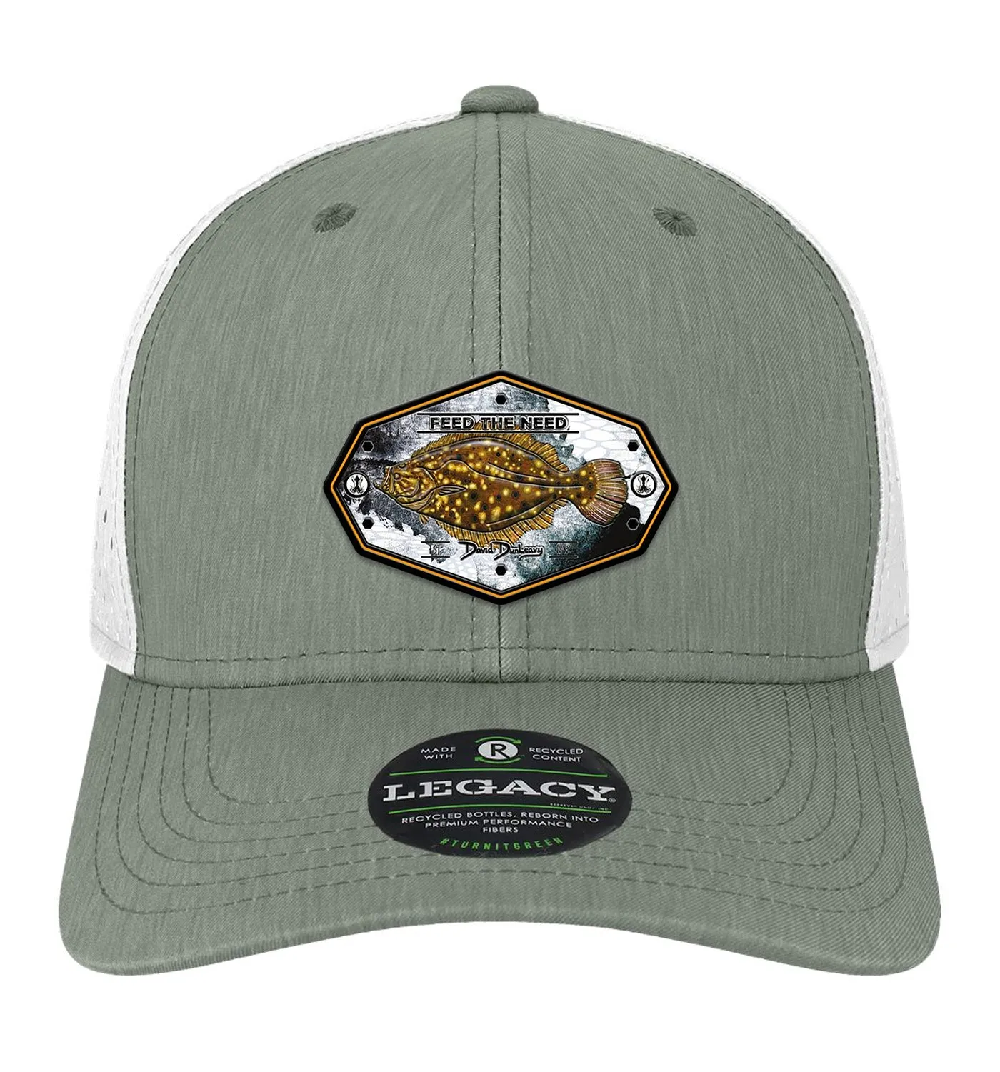 Flounder Kraken Performance Dark Grey White Hat