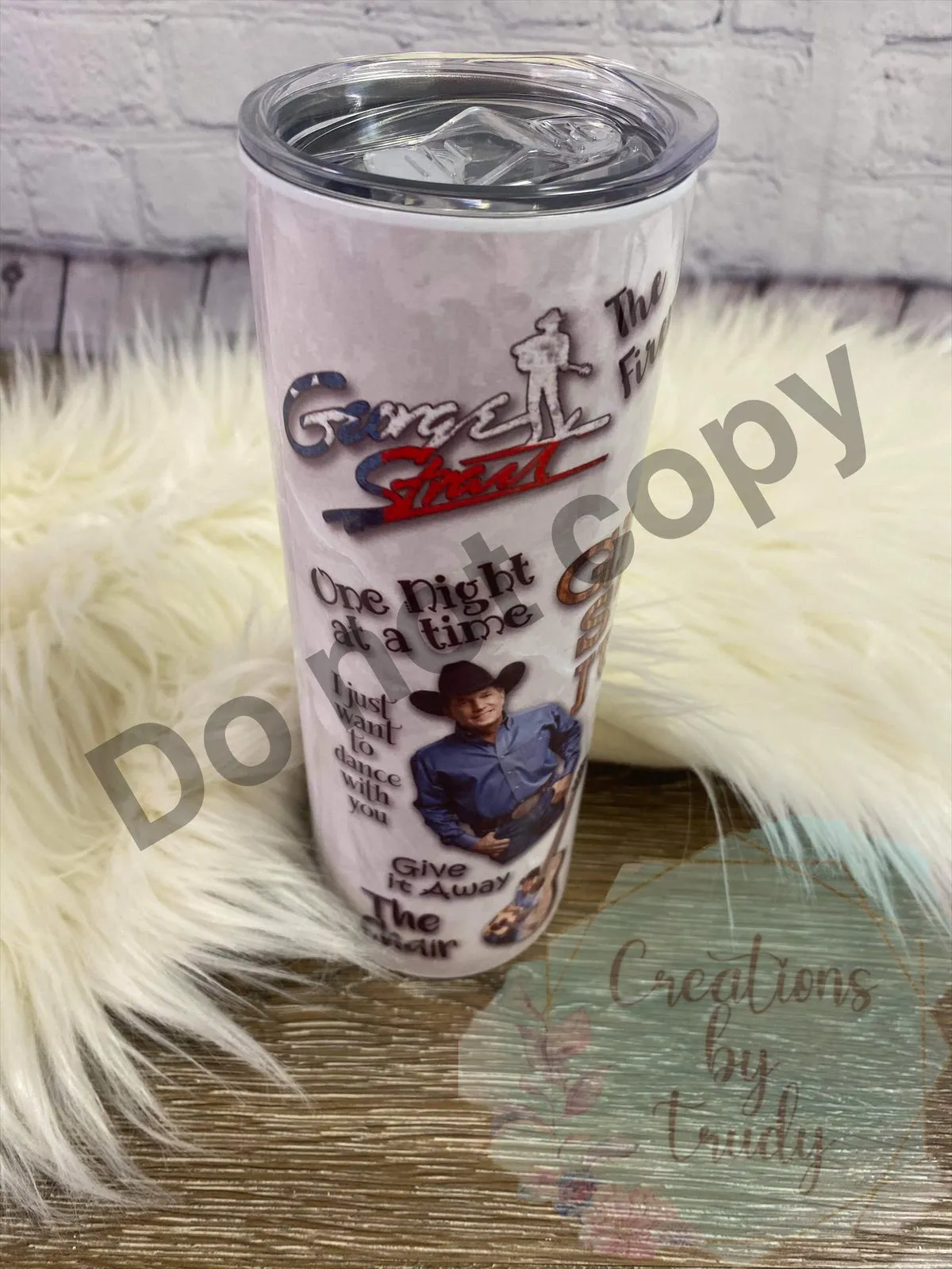 George strait junkie- 20oz stainless steel sublimated Tumbler