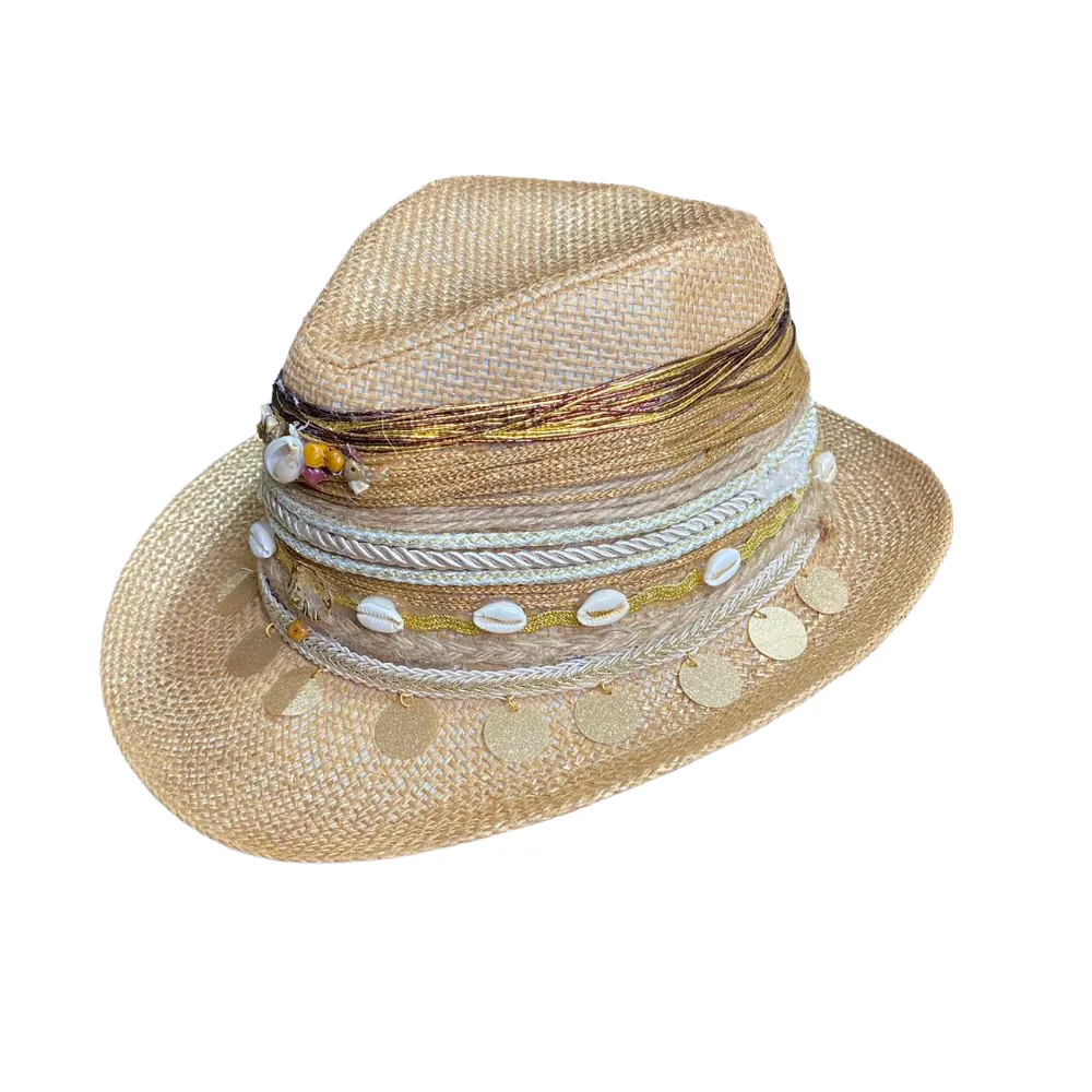 Gold hoops beach hat