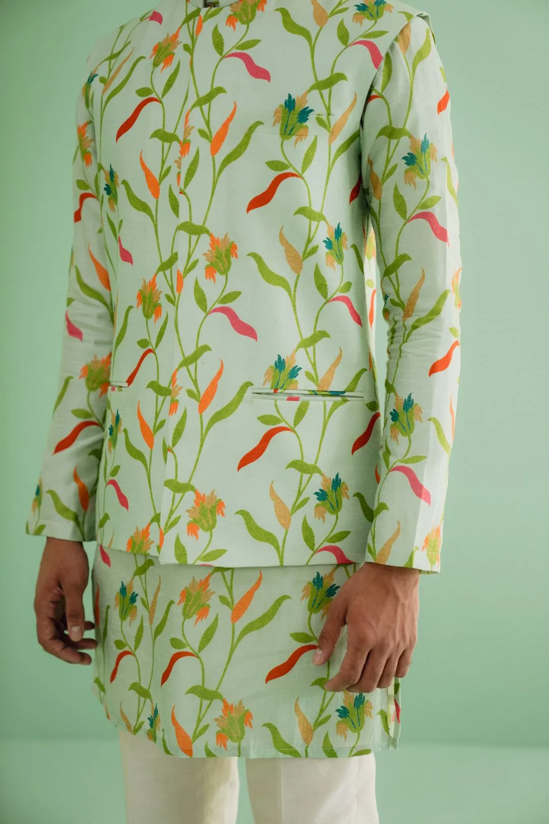 Green Kurta Bandi Set