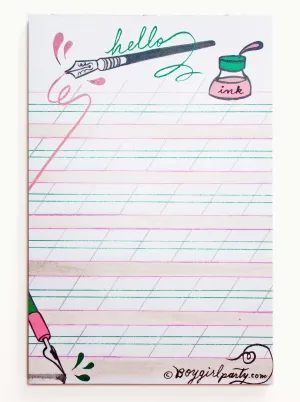 Hello Ink Notepad — Illustrated notepad for Handwriting and Calligraphy practice