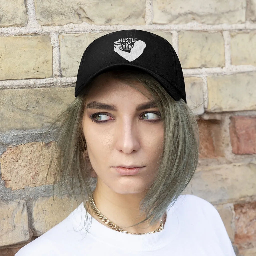 Hustle & Grow Twill Hat (Black/White)
