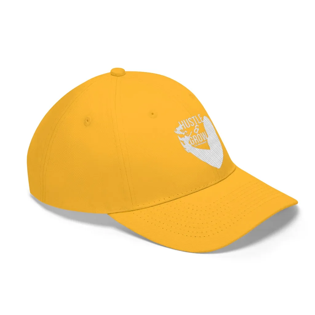 Hustle & Grow Twill Hat (Gold/White)