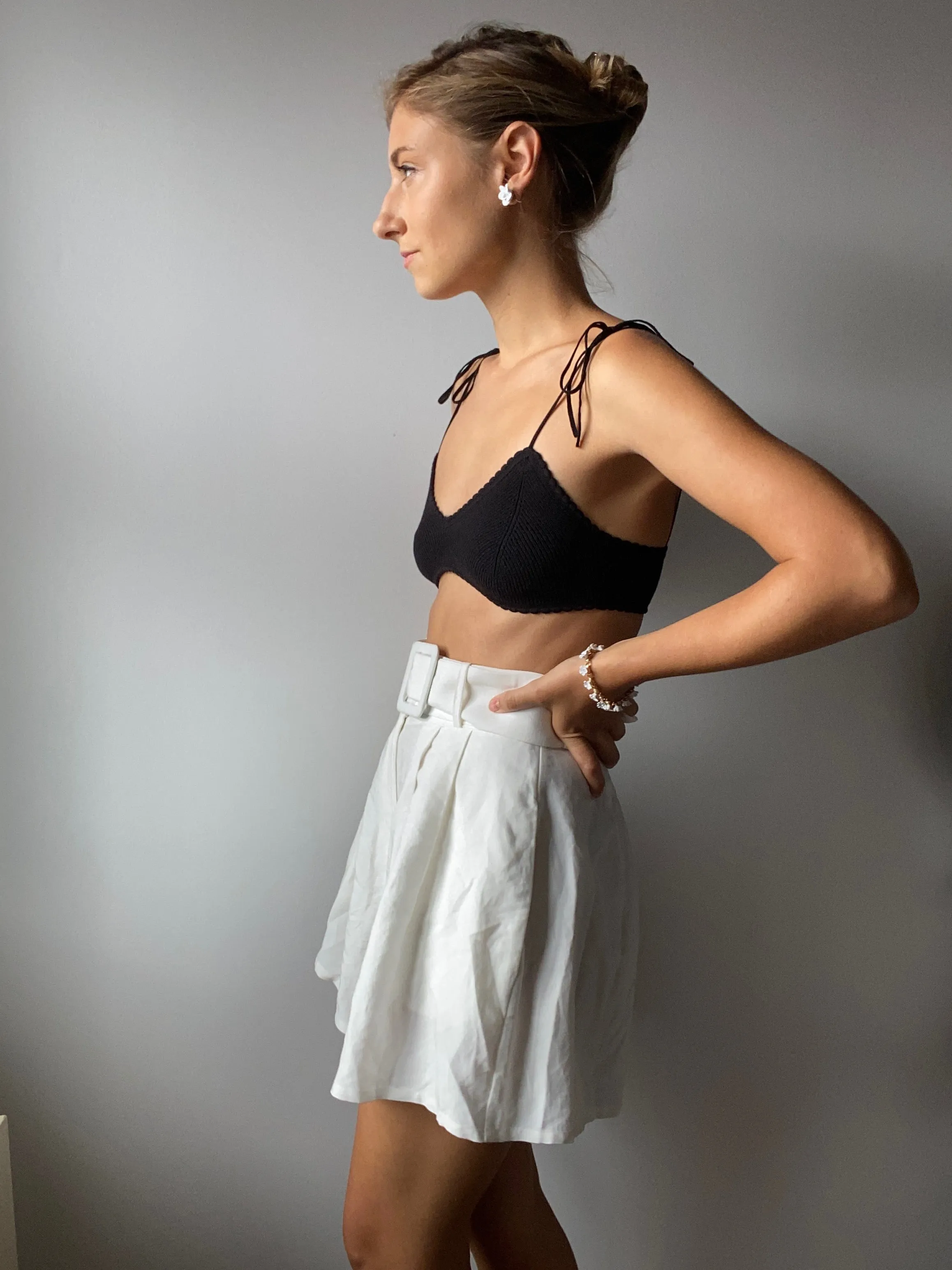 JENNY SCALLOPED BRALETTE IN SUPERBLACK