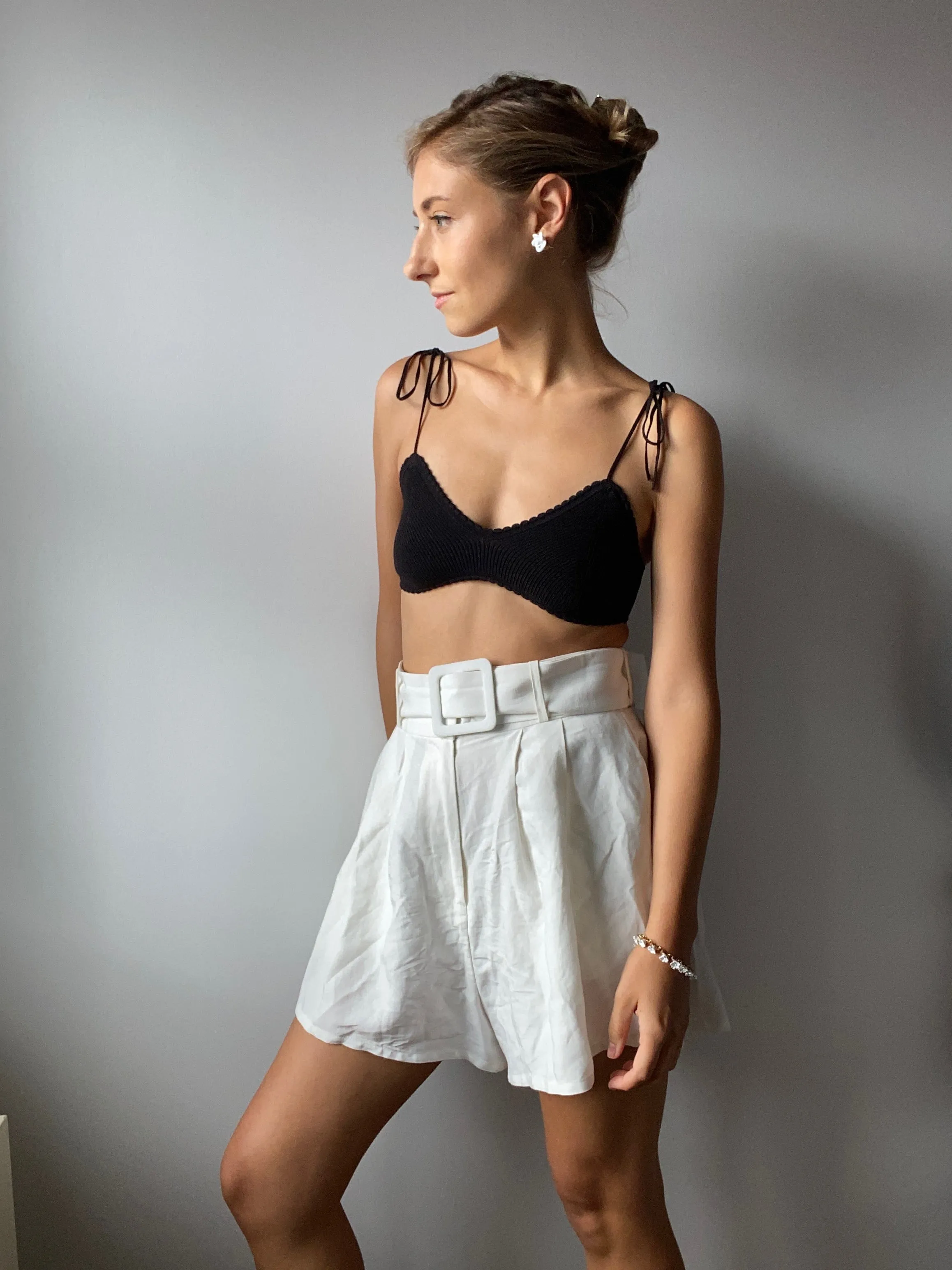 JENNY SCALLOPED BRALETTE IN SUPERBLACK
