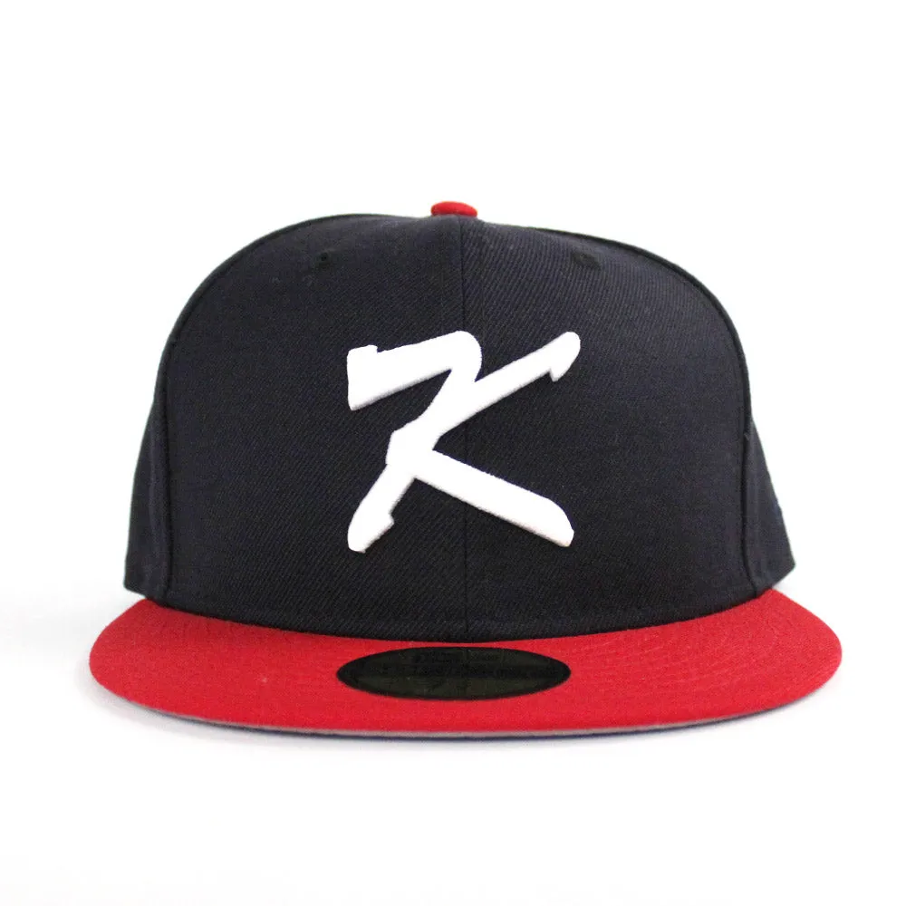 Korea New Era 59Fifty Fitted Hat (Navy Red Gray Gray Under Brim)