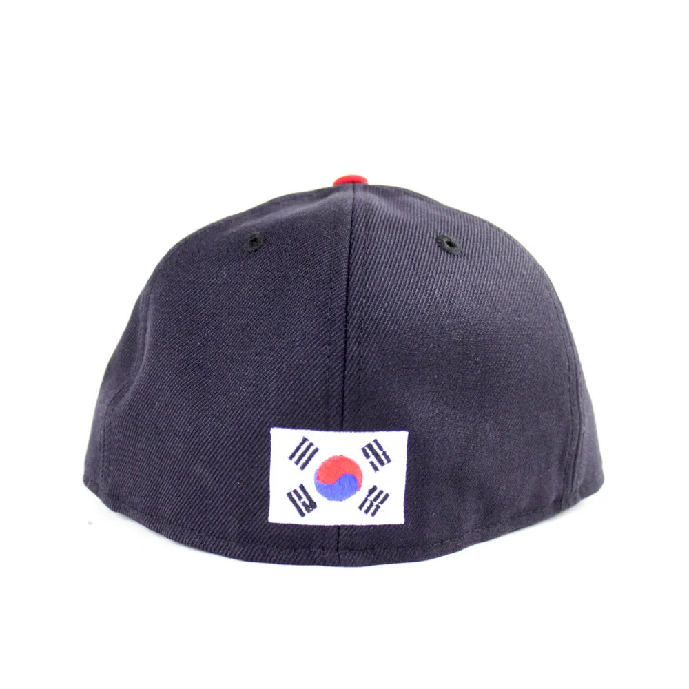 Korea New Era 59Fifty Fitted Hat (Navy Red Gray Gray Under Brim)