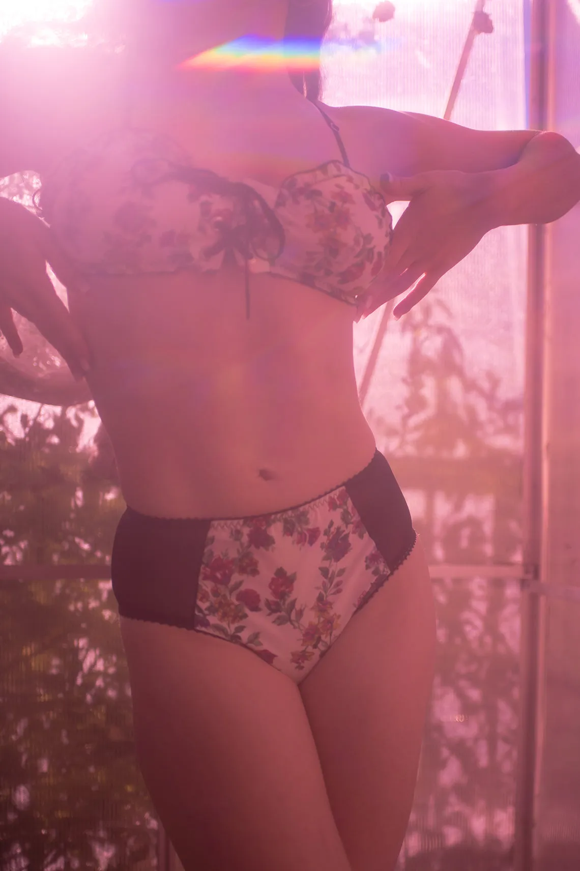 LAST ONE Cardamine Lace Up Panty in Original Rose