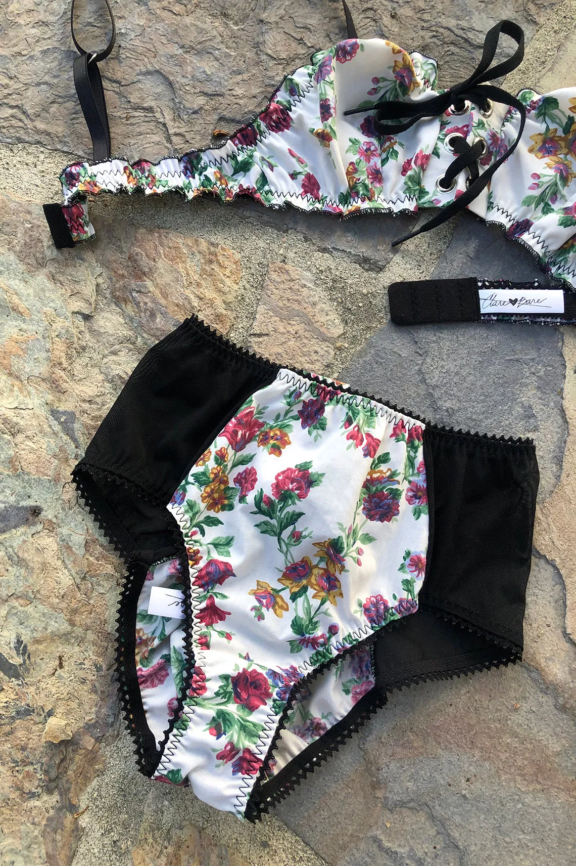 LAST ONE Cardamine Lace Up Panty in Original Rose