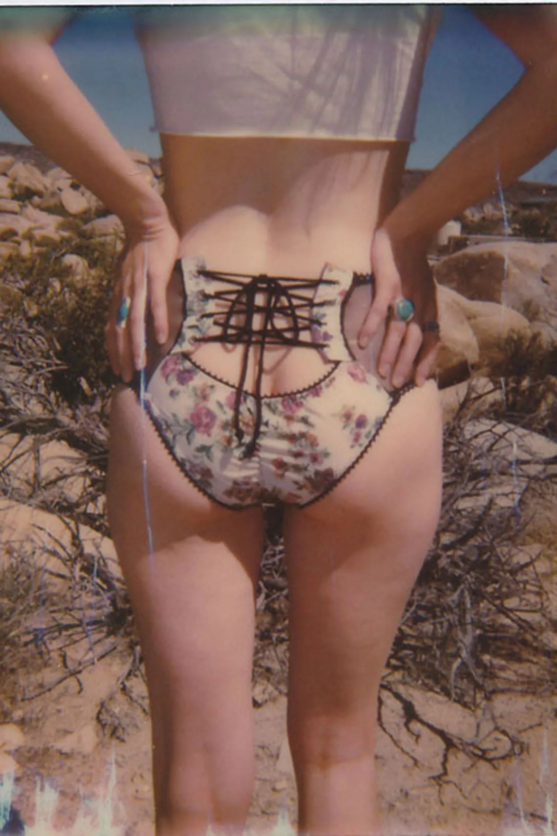 LAST ONE Cardamine Lace Up Panty in Original Rose