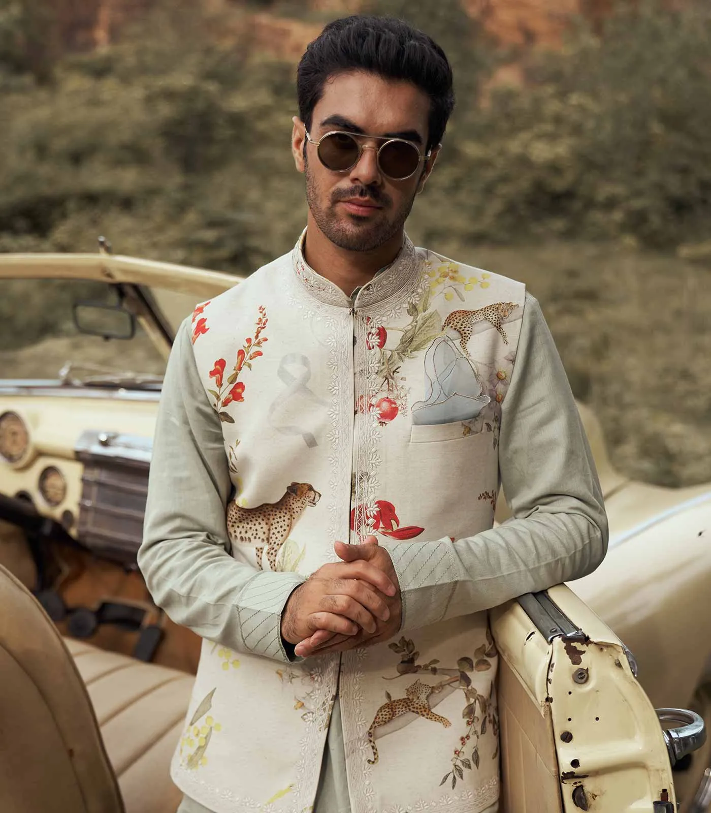 LEOPARD PRINTED KHADI BANDI